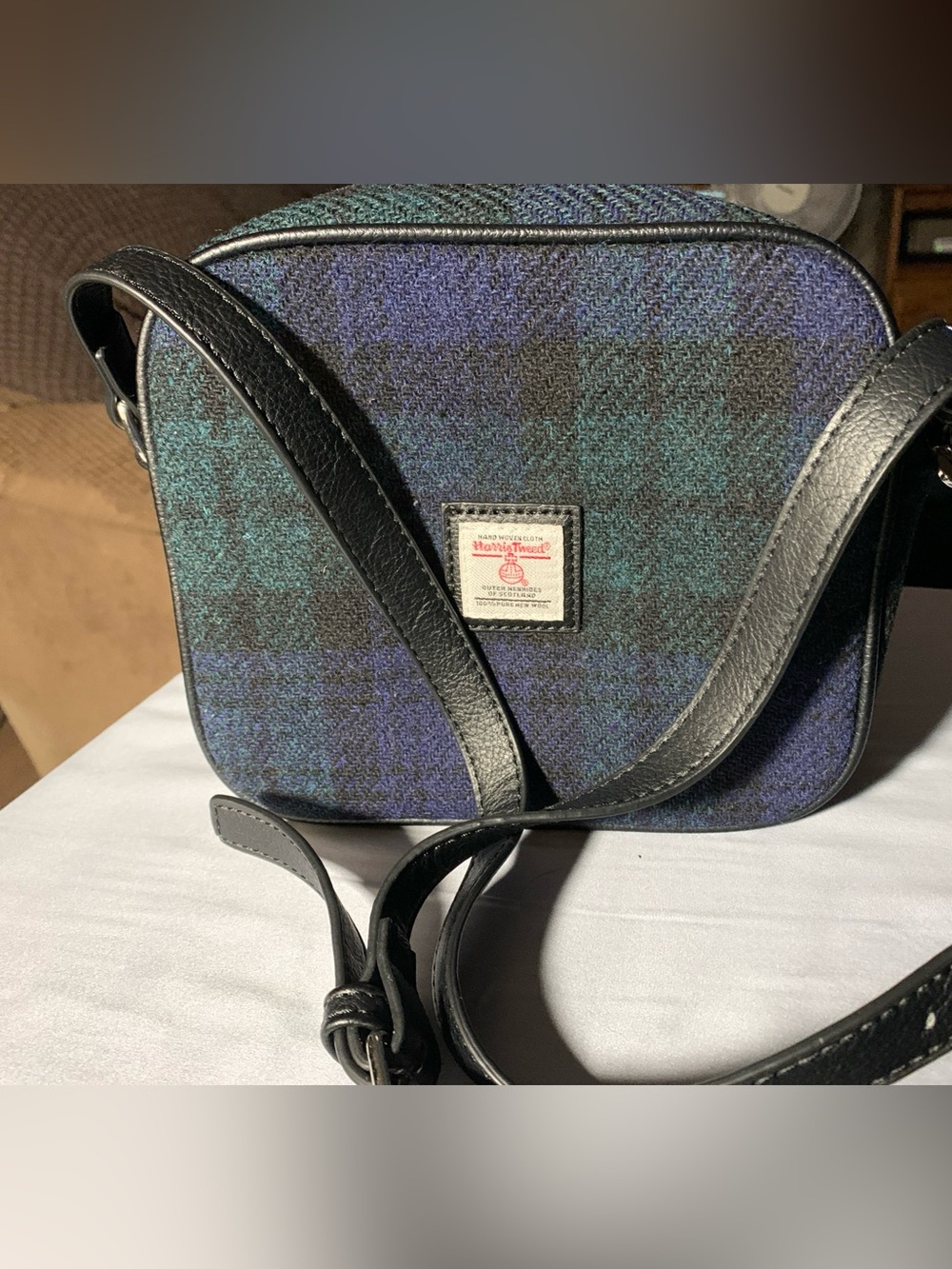 Glen Appin of Scotland Harris Tweed Tartan Bag Wool Crossbody 8.5" x 7" x 3"